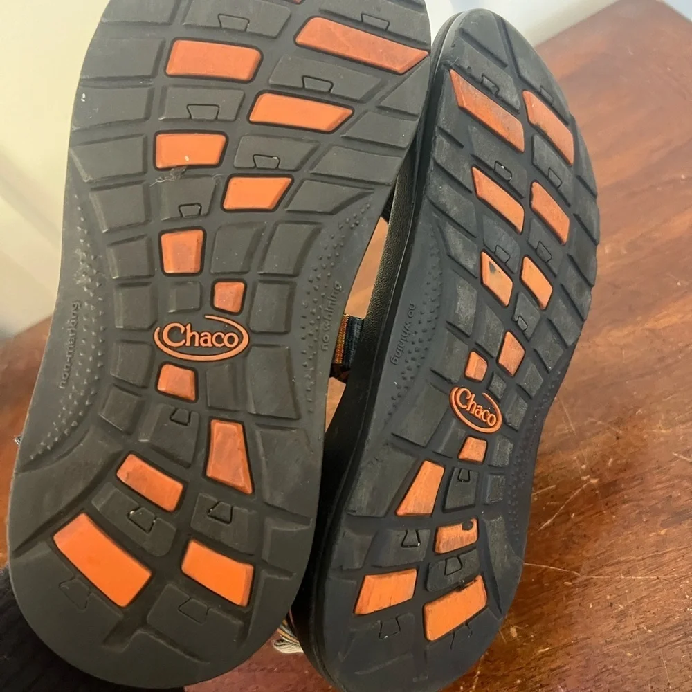Chaco Multicolor Striped Sandals with Black Soles size 5